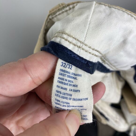 American Eagle Pants Mens 32x32 Tan Beige Original Straight Chino Khakis Preppy - Picture 7 of 7